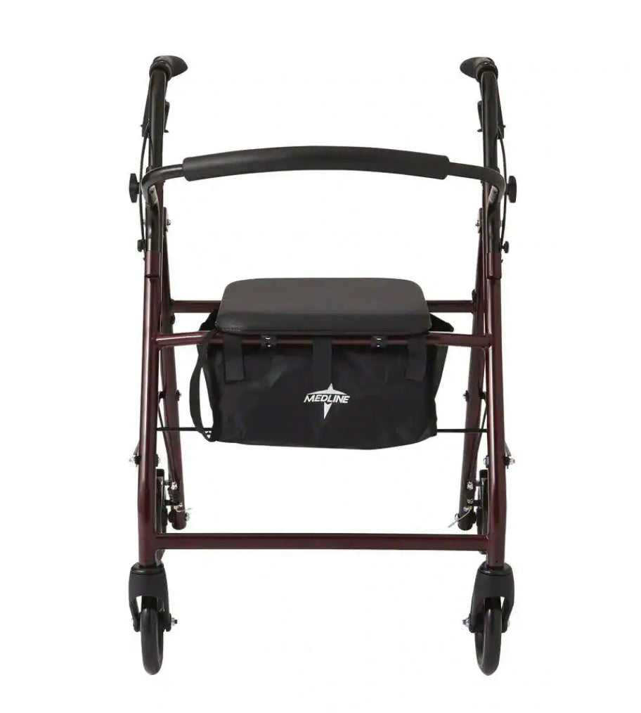 Medline Basic Rollator W/ 6in wheels Burgundy