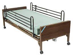 (Delta™ Ultra- Light 1000, Semi-Electric Bed with mattress and side rails)