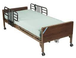 (Delta™ Ultra- Light 1000, Semi-Electric Bed with mattress and side rails)