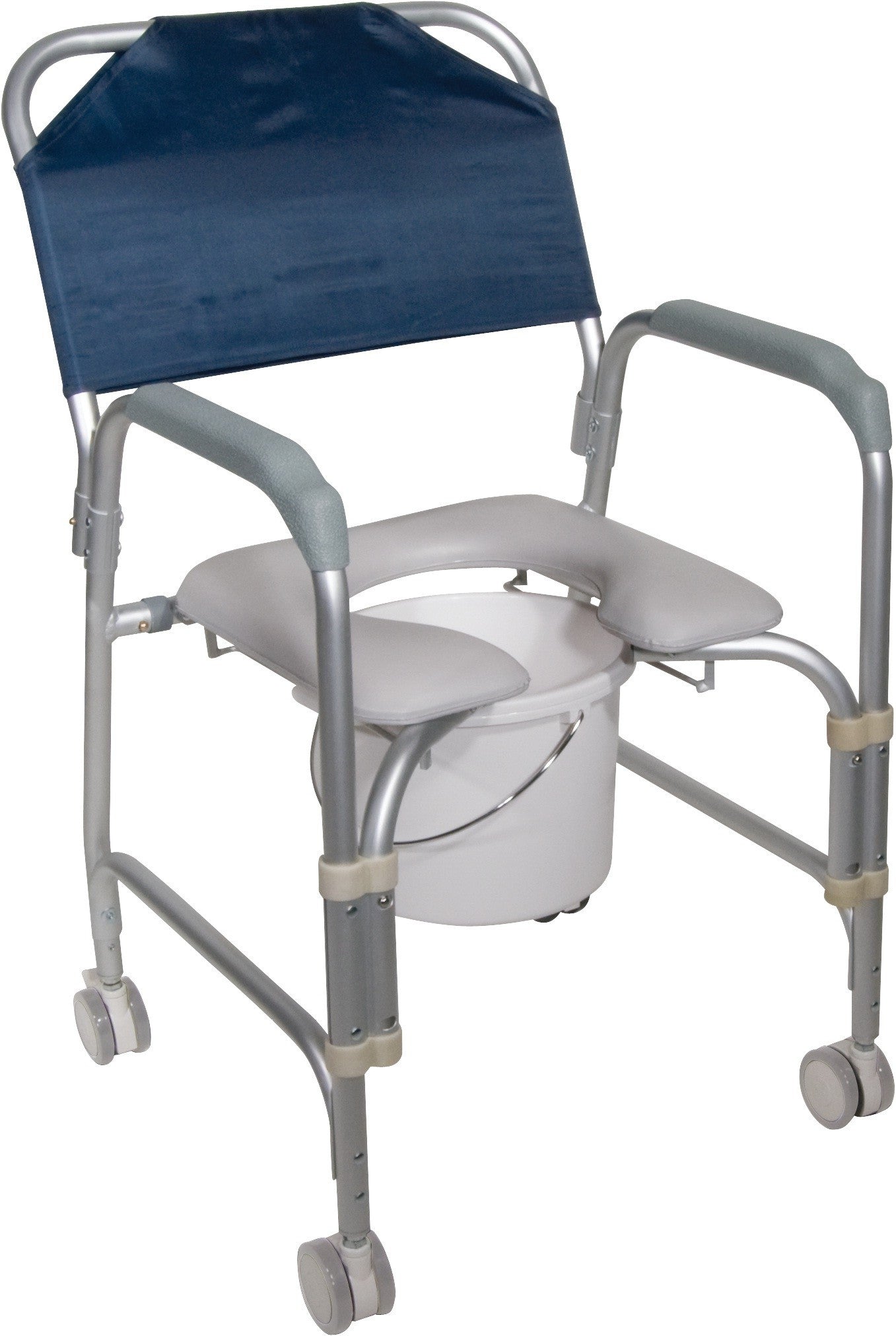 Aluminum Shower Chair and Commode with Casters