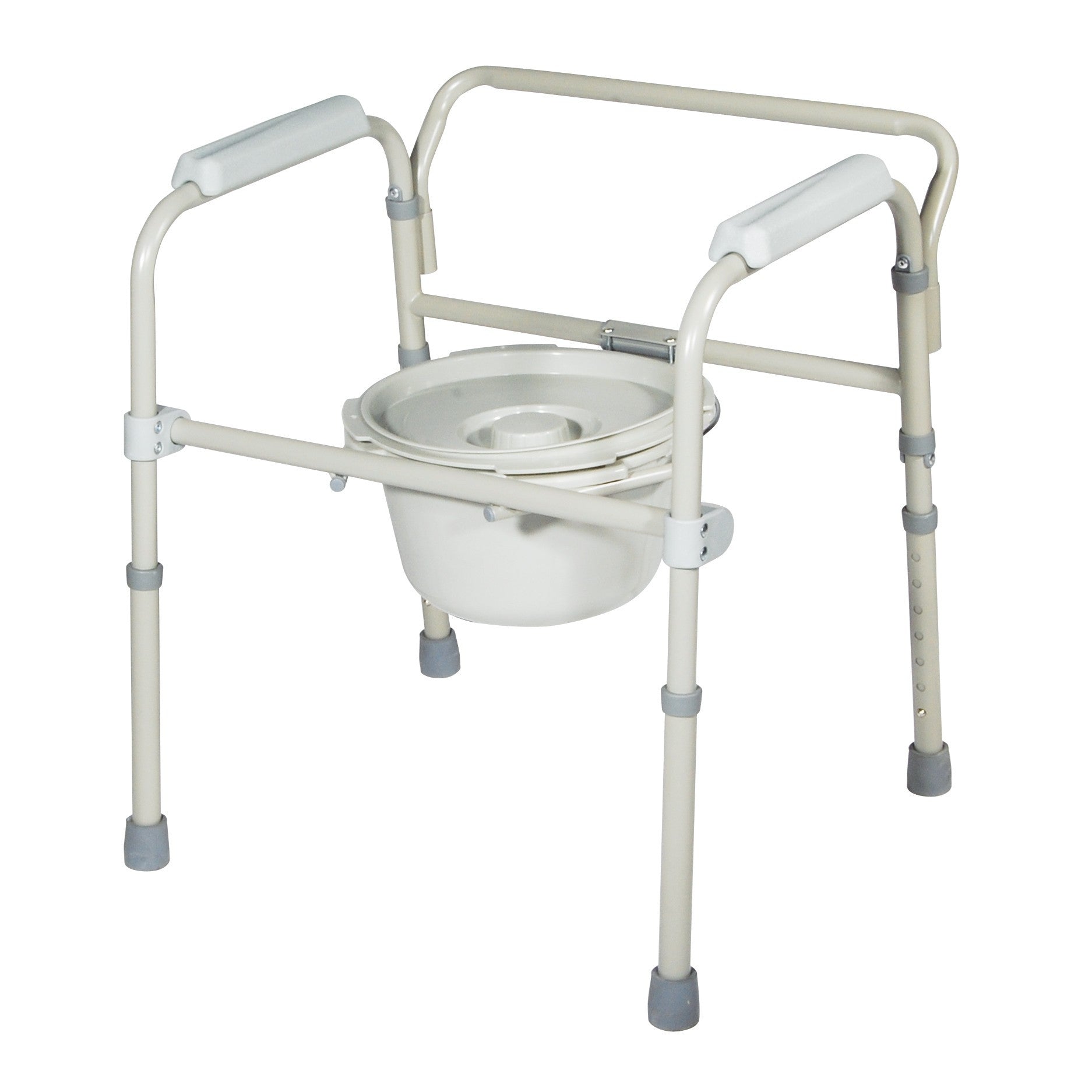 FOLDING STEEL COMMODE