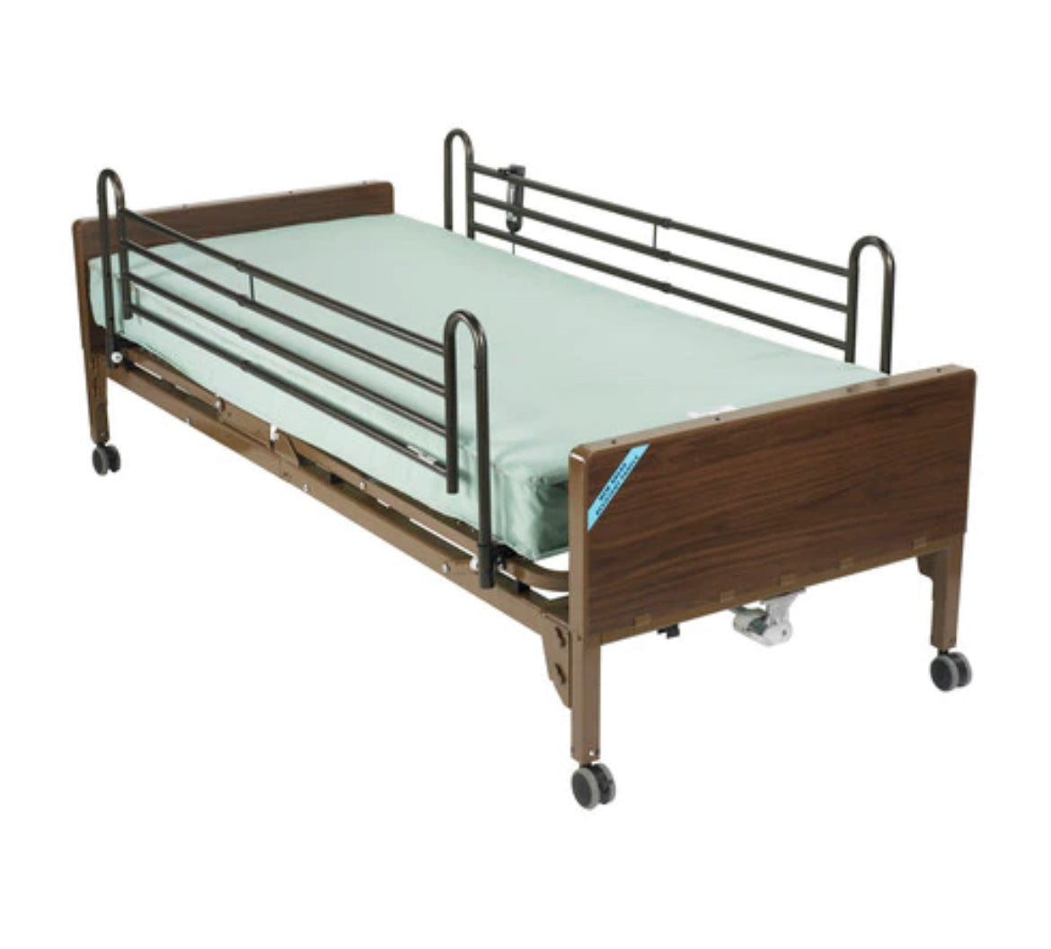 (Medline Full Electric Hospital Bed-with side rails and mattress)