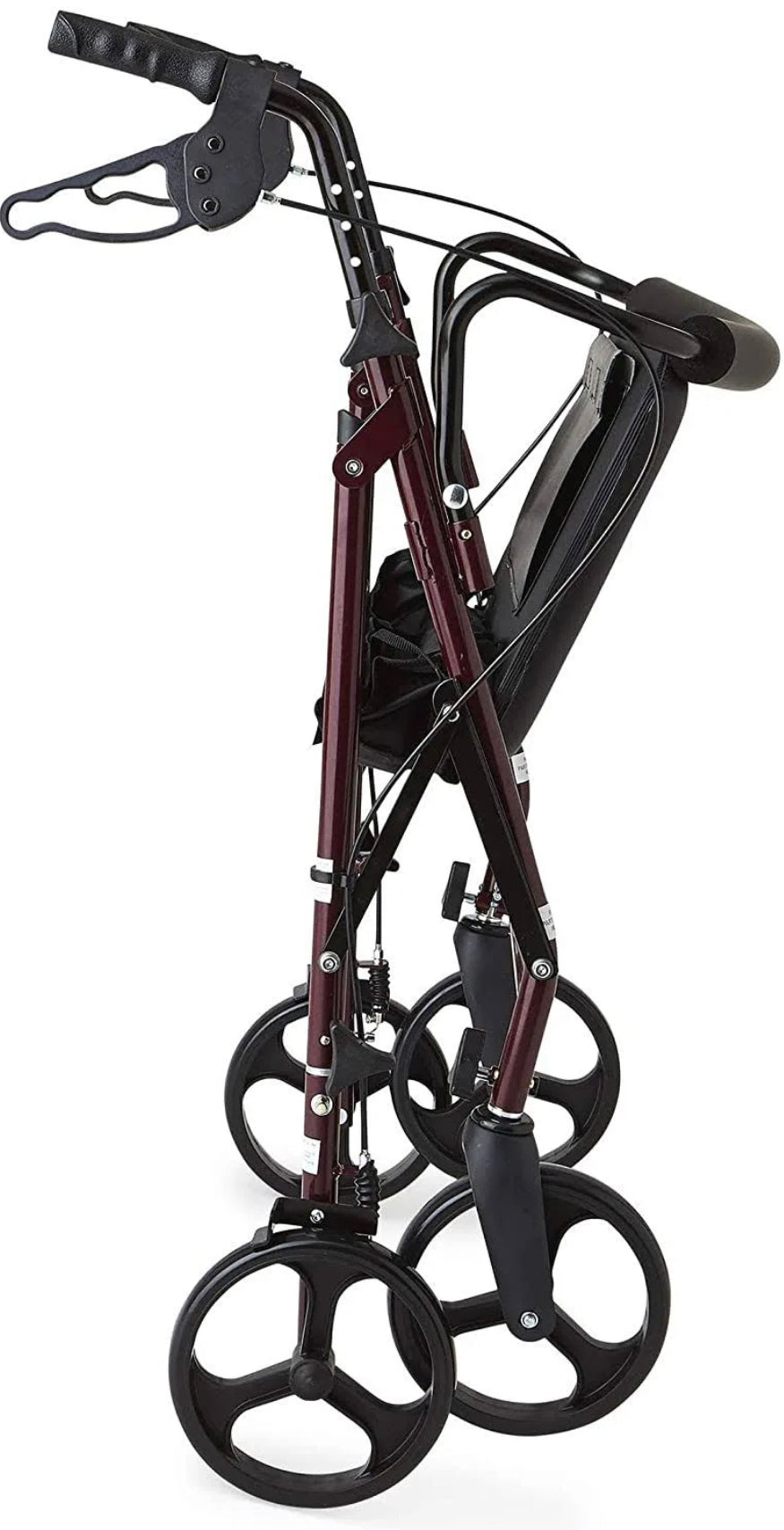 Medline Basic Steel Heavy-Duty Bariatric Rollator Burgundy